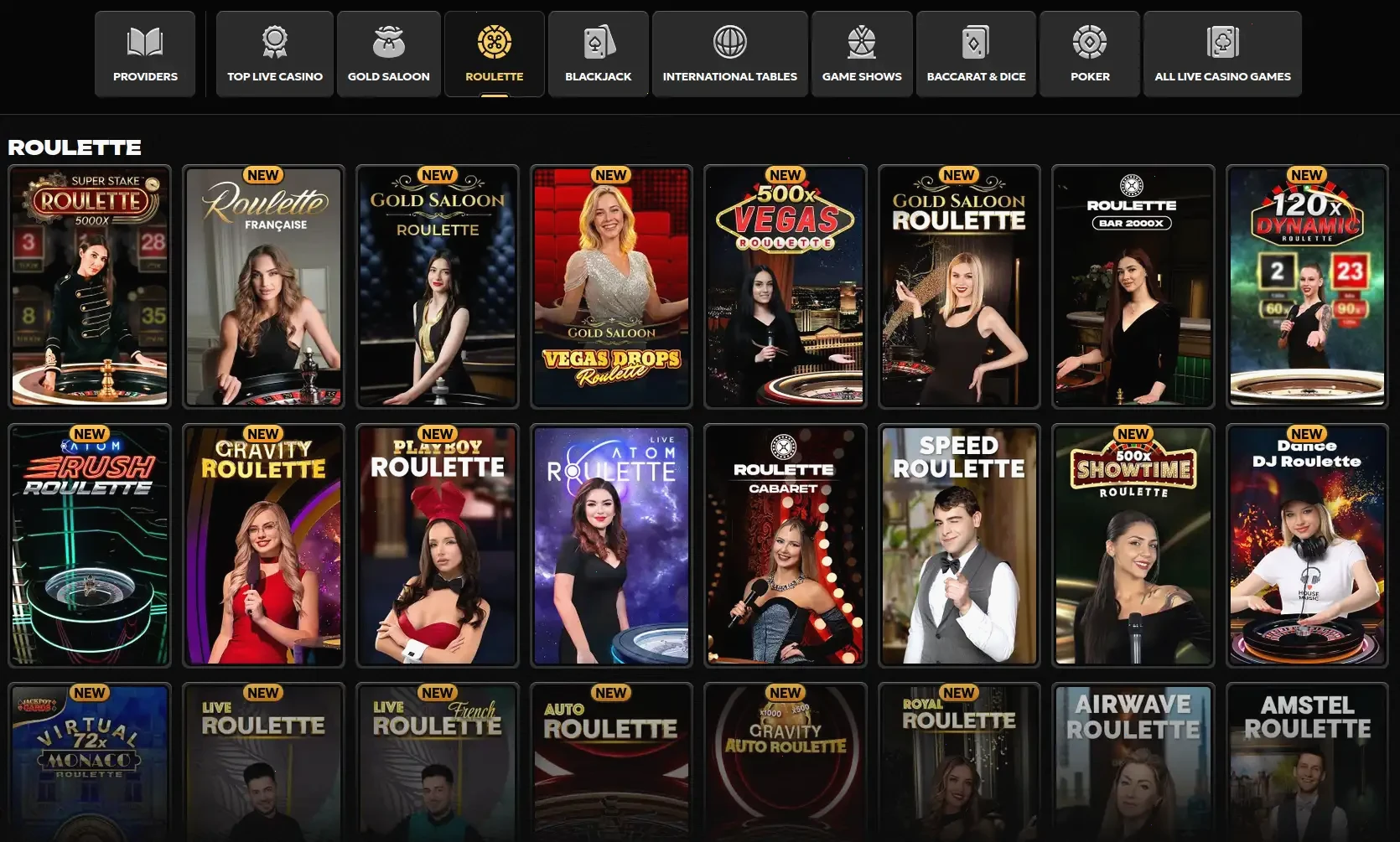 Trino Casino Spielübersicht